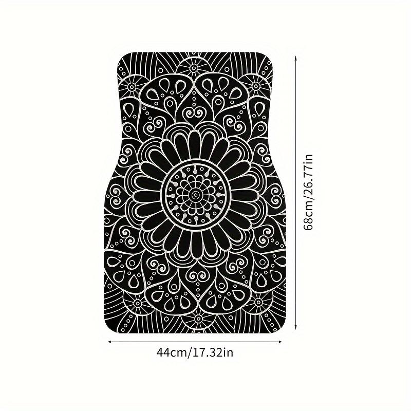 Set di 4 Tappetini per Auto con Stampa Mandala - Tappetini per Tutte le Stagioni Anteriori e Posteriori con Design Intricato per Migliorare l'Arredamento Interno del Veicolo