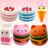 Jumbo Kawaii Squishy Toys Slow Rising Squeeze PU Popcorn Animals Anti Stress Relief Squishies Toy