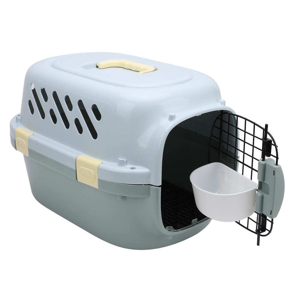 Cat Travel Carrier Large Space Lockable Door 4 Sides Ventilation Portable Hard Sided Dog Pet