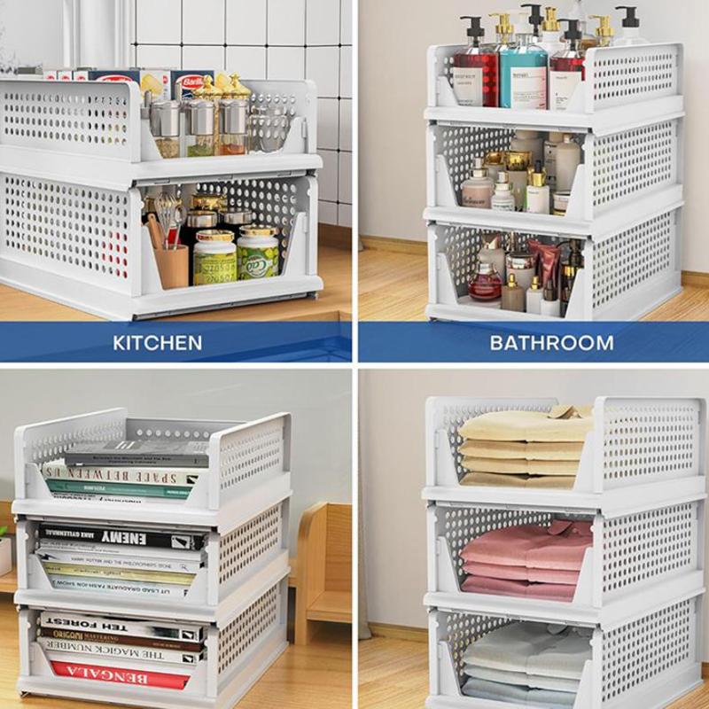Clothes Storage Drawer High-Capacity Foldable Plastic Storage Box Household Stackable Drawer Organization Household Accessories