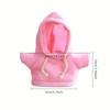 Small Animal Winter Warm Pullover Sweatshirt, Soft Drawstring Solid‑Color Hoodie for Hamster Daily Pet Apparel