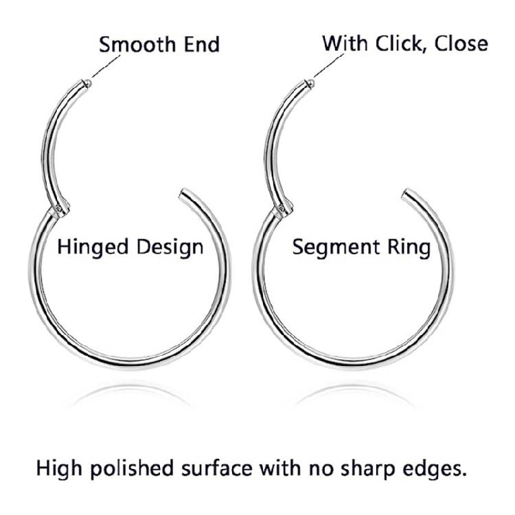 Nose Ring Stainless Steel Body Jewelry Tragus Septum Piercing Cartilage Hoop