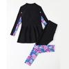 2025 New Long-Sleeve Two-Piece Swimsuit for Girls - Conservative Style, Medium & Large Sizes.