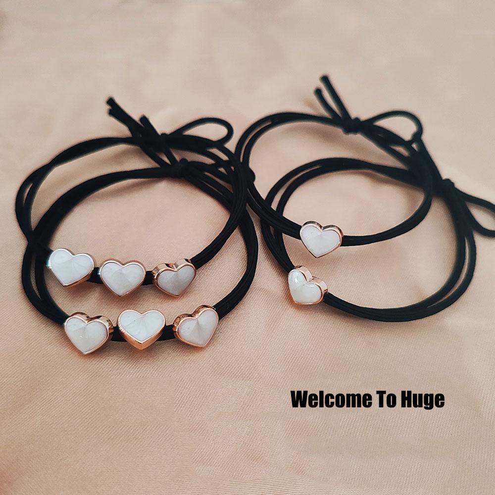 

4 шт. Модные классические минималистичные резинки для волос в виде сердца, высокоэластичные, веревки для женщин и девушек, держатель для хвостика, корейские аксессуары для волос