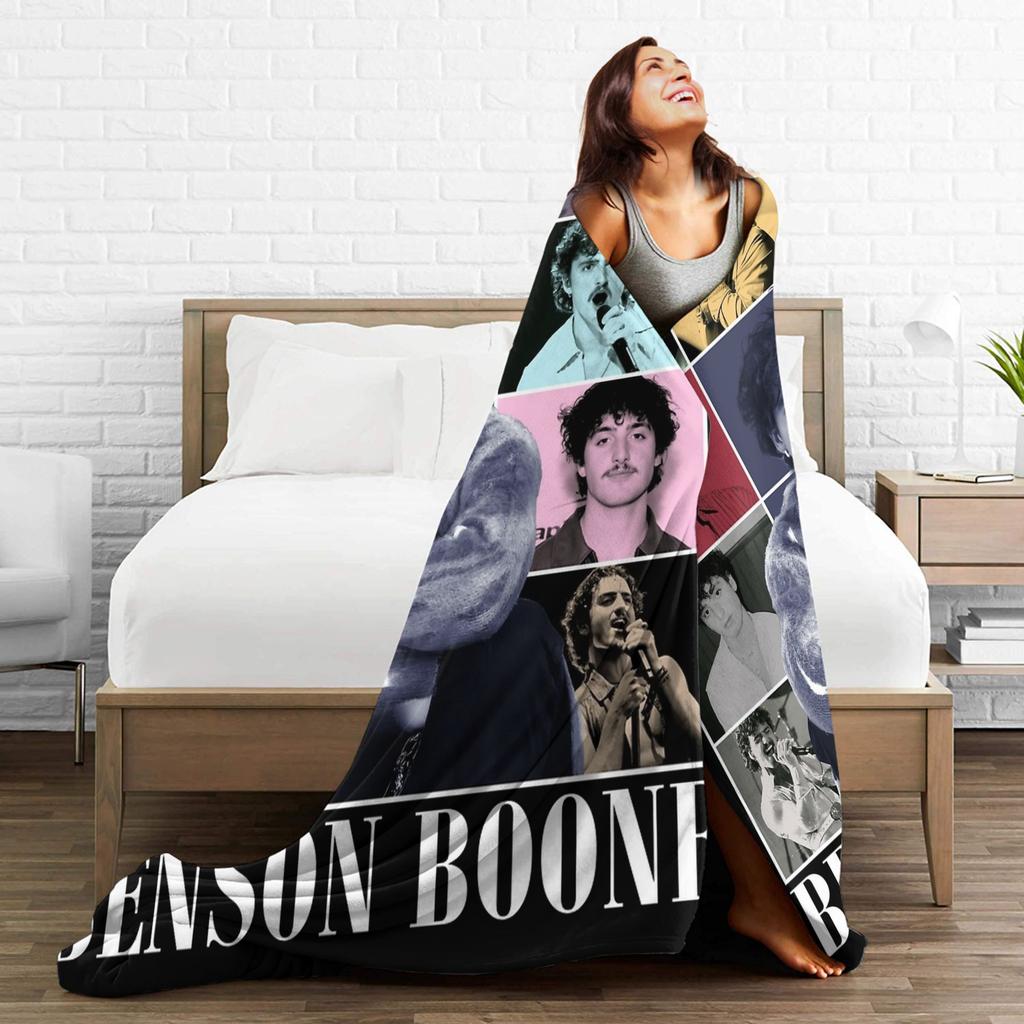 Benson Boone Sänger Musik Vintage Tour Wolldecken Lustige Überwurfdecken für Zuhause Hotel Sofa 200x150cm Steppdecke