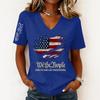 Women's Fashion Casual Short-Sleeve Printed V-Neck Pullover Top