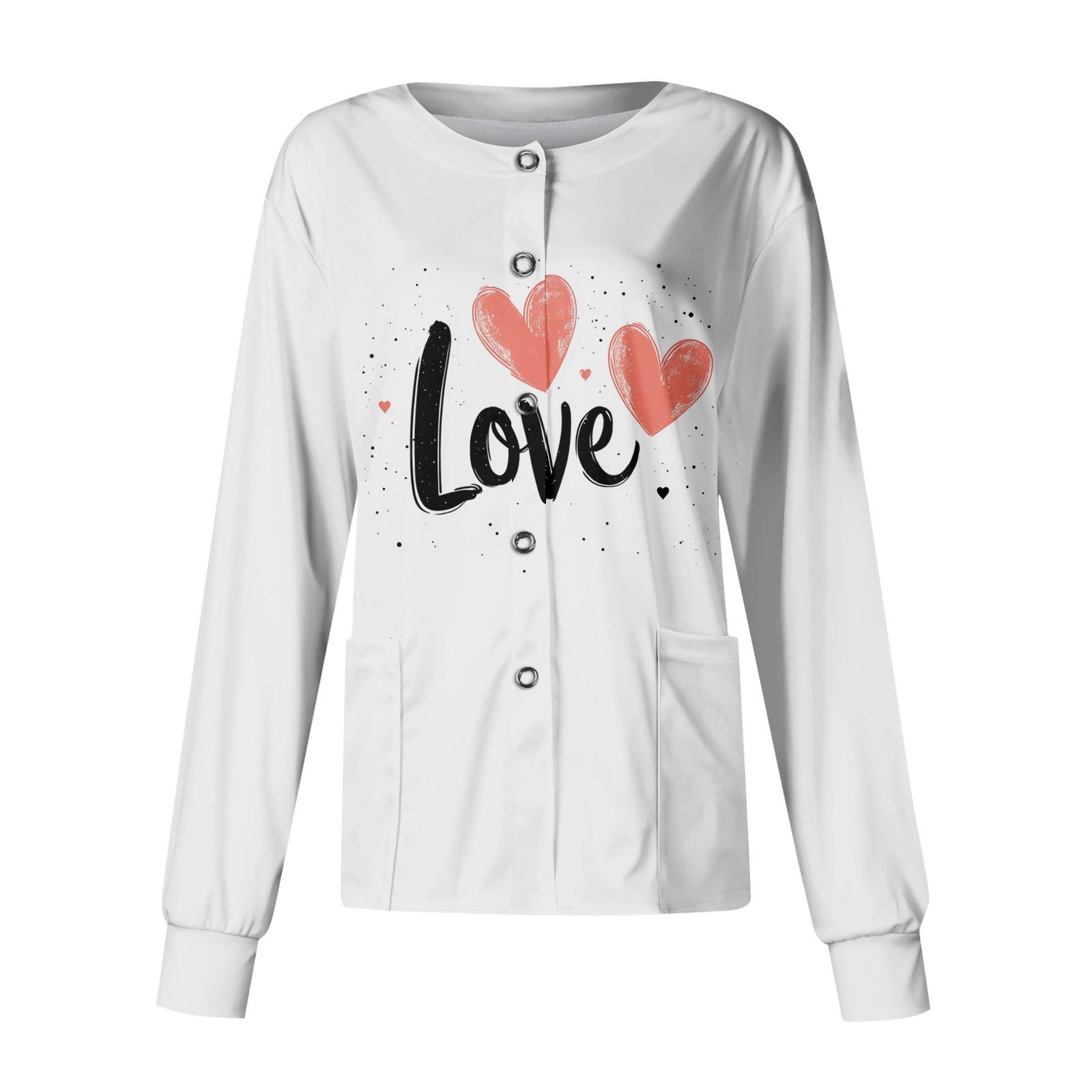 

Женский повседневный однобортный однобортный кардиган с длинным рукавом и принтом, рабочая одежда, топ XL белый