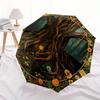 Enchanted Forest Tree with Lantern Wall Art Print Umbrella, Portable 3-Fold Compact Umbrella for Men & Women R138