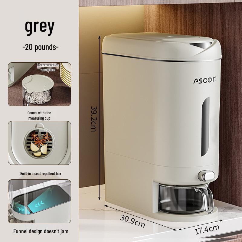20 Jin Sealed Rice Storage Bucket: Insect & Moisture-Proof, Food-Grade, High-End Home Use Container
