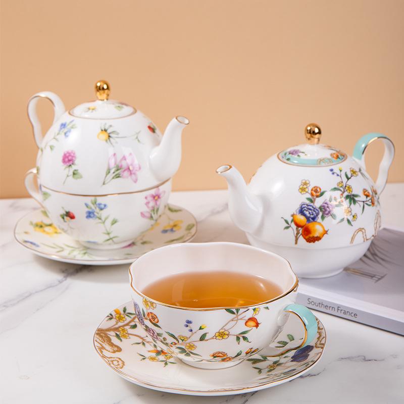 Creative Ceramic Tea Set Large Capacity English Afternoon Tea Coffee Pot Bone China Tea Cup and Saucers for Home Office
