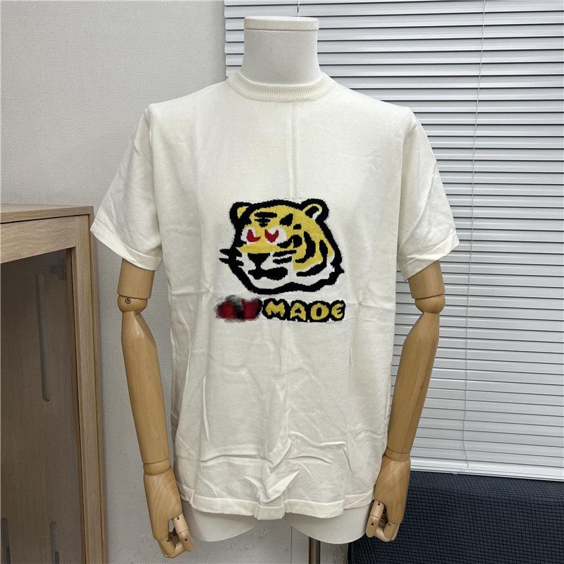 2025 Vår/Sommar Trendig Jacquardetikett Stickad Kortärmad Logotyp T-shirt