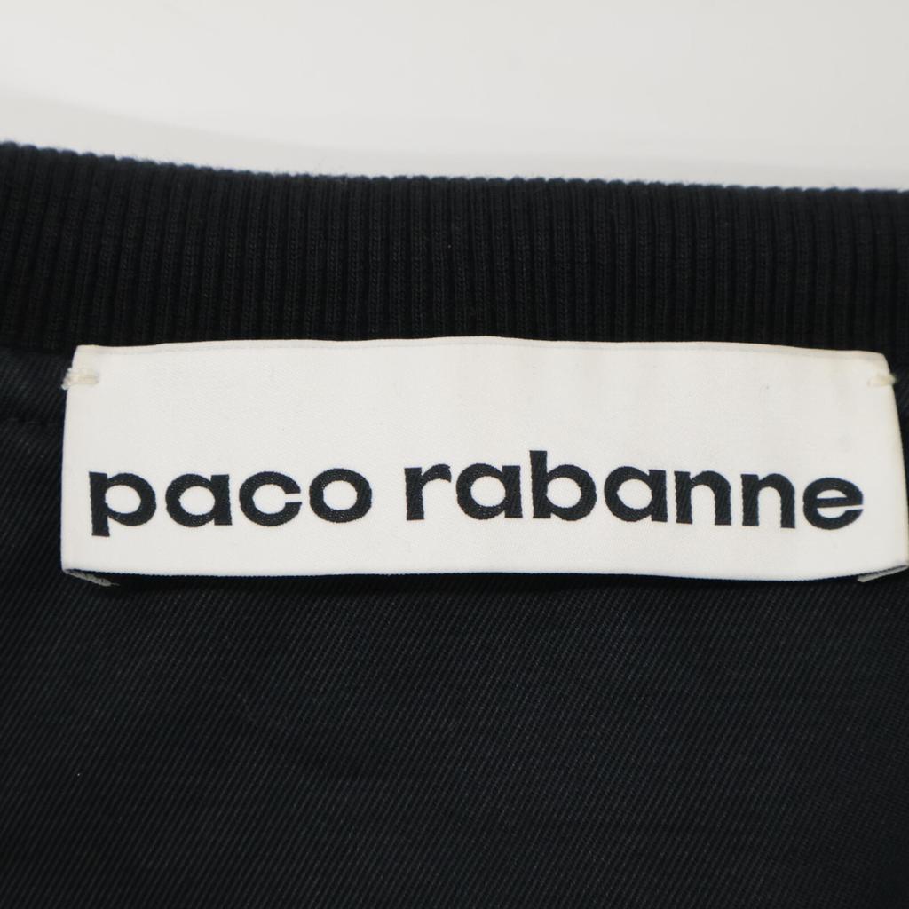 paco rabanne Black Cotton PVC Circle Hardware Sleeve Jacket Jacket 36 blackUsed