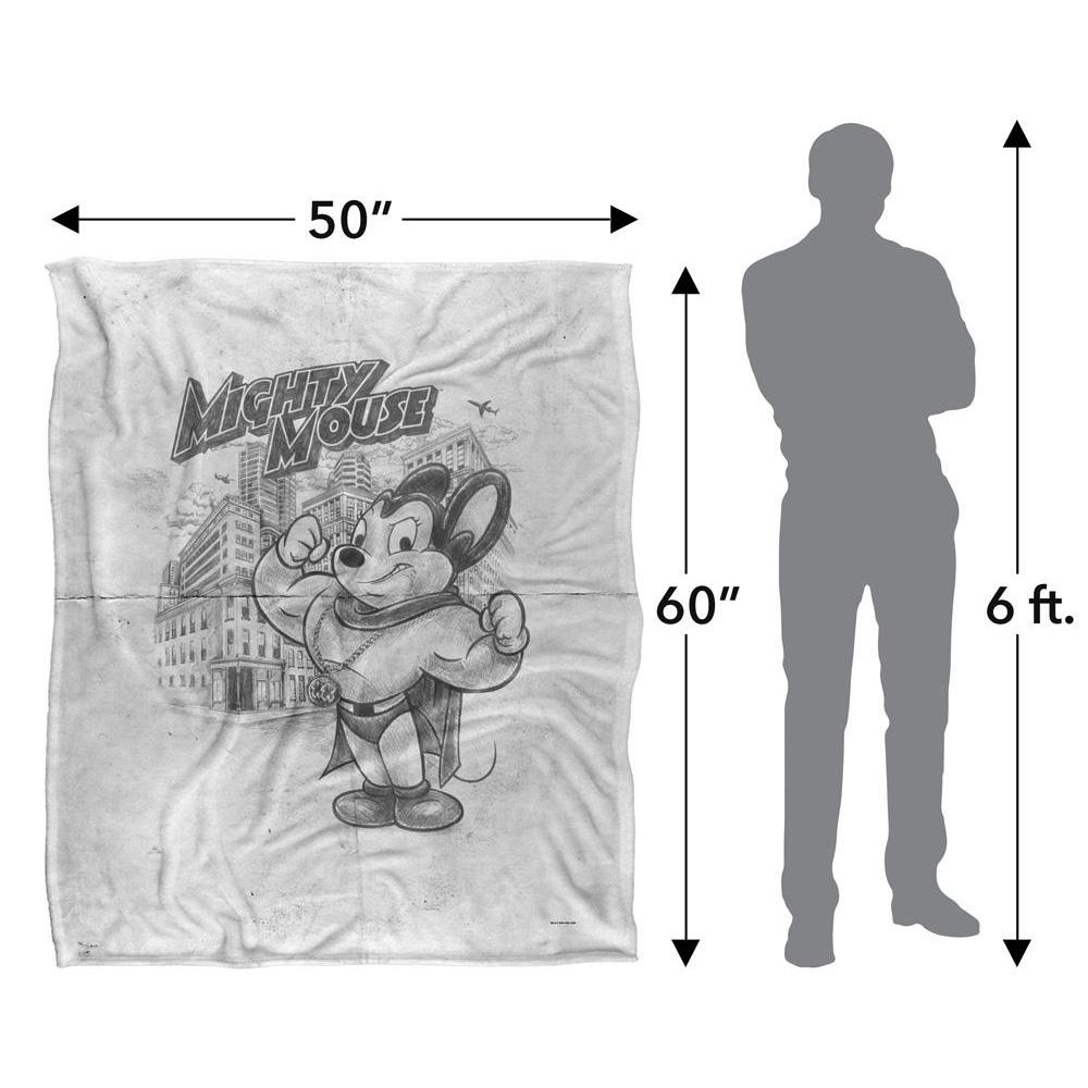 Mighty Mouse Silky Sketch Supersoft Blanket