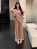 Korean Style Spring/Summer 2026 Fashion: Loose Knit Wide-Leg Pants Two-Piece Set
