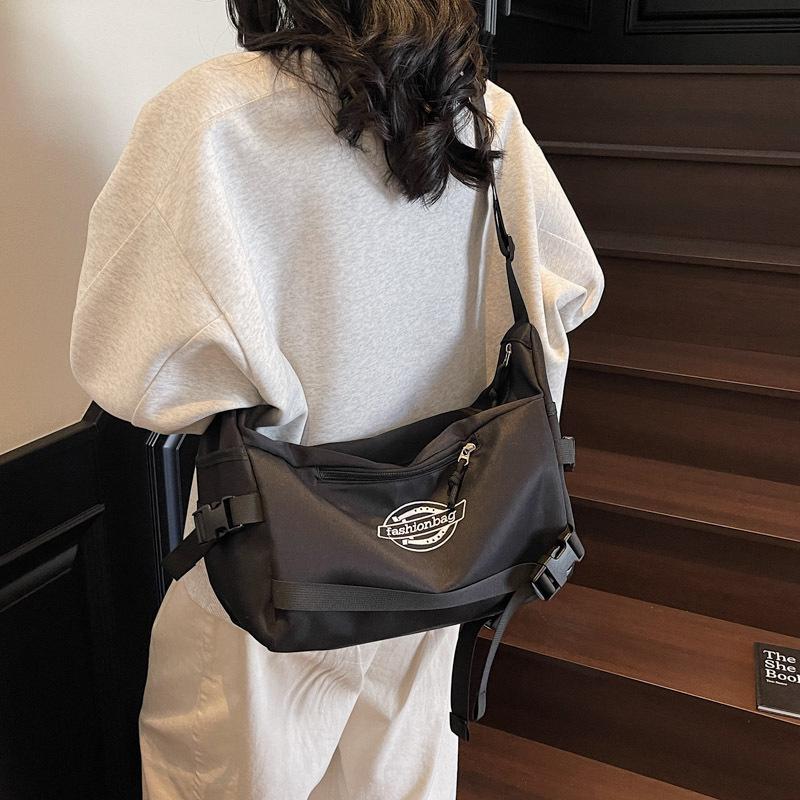 Cool street mail carrier bag large capacity casual versatile sports style student backpack male messenger bag class shoulder bag