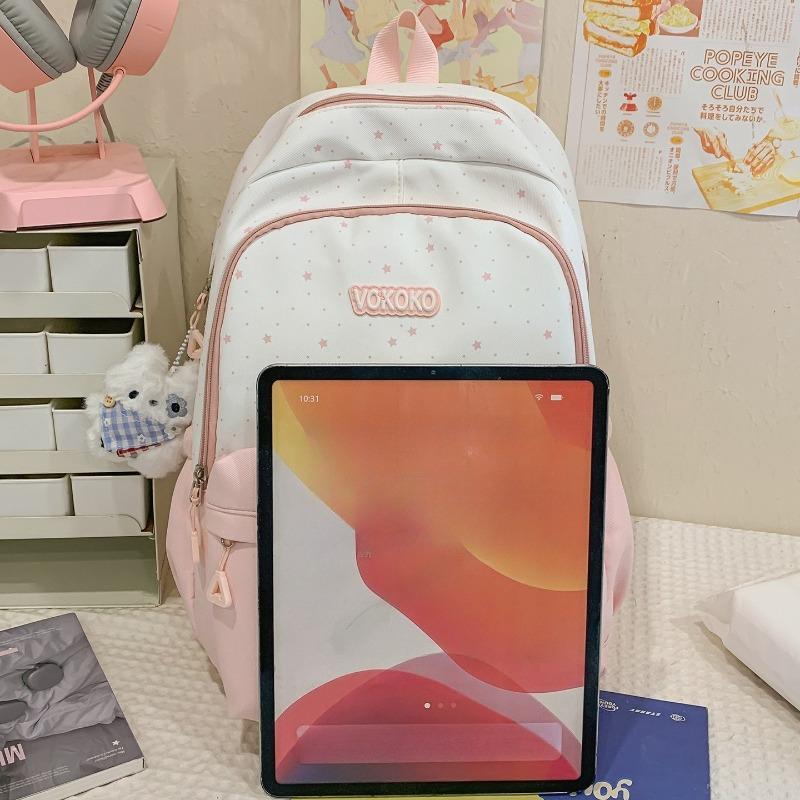 Simple Star Shaped Nylon Backpack with Cute Style Casual Student Backpack with Large Capacity and Multiple Pockets Suitable for Daily and Student Use
