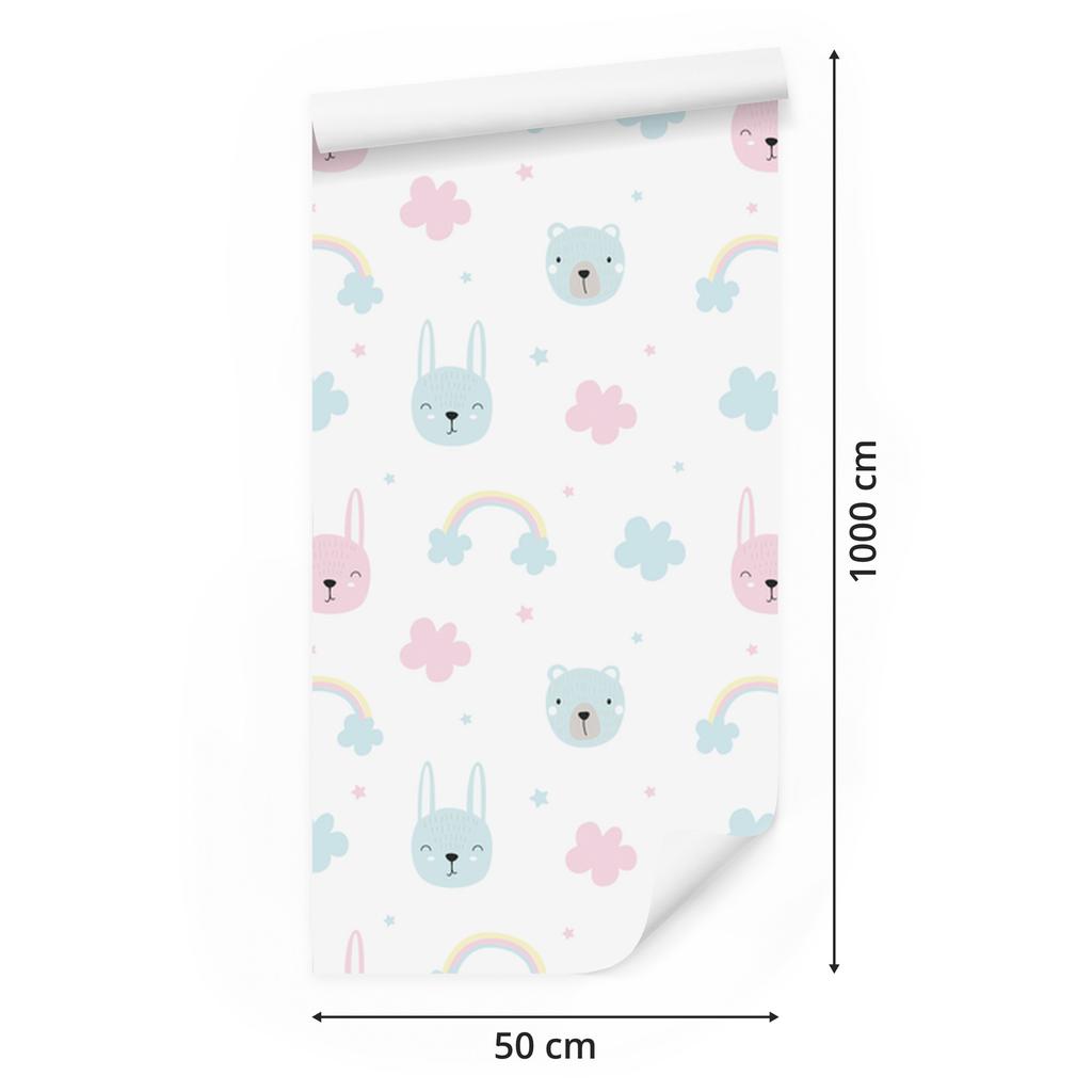 Animals in the clouds wallpaper for living room and bedroom 50x1000