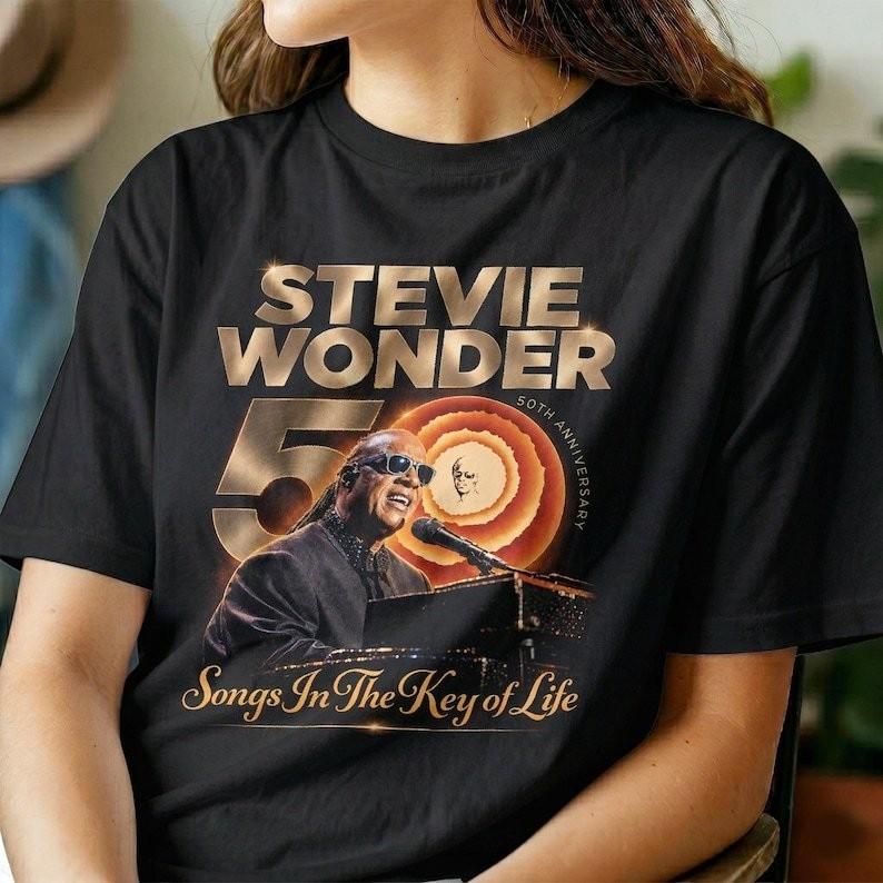 Maglietta Stevie Wonder | T-shirt Unisex Tour del 50° Anniversario