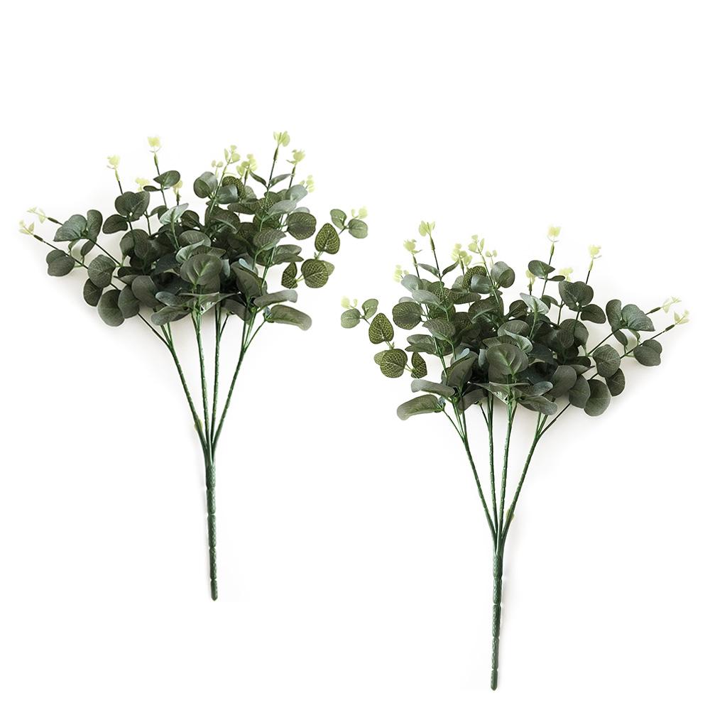 Lot de 2 bouquets d'eucalyptus artificiels