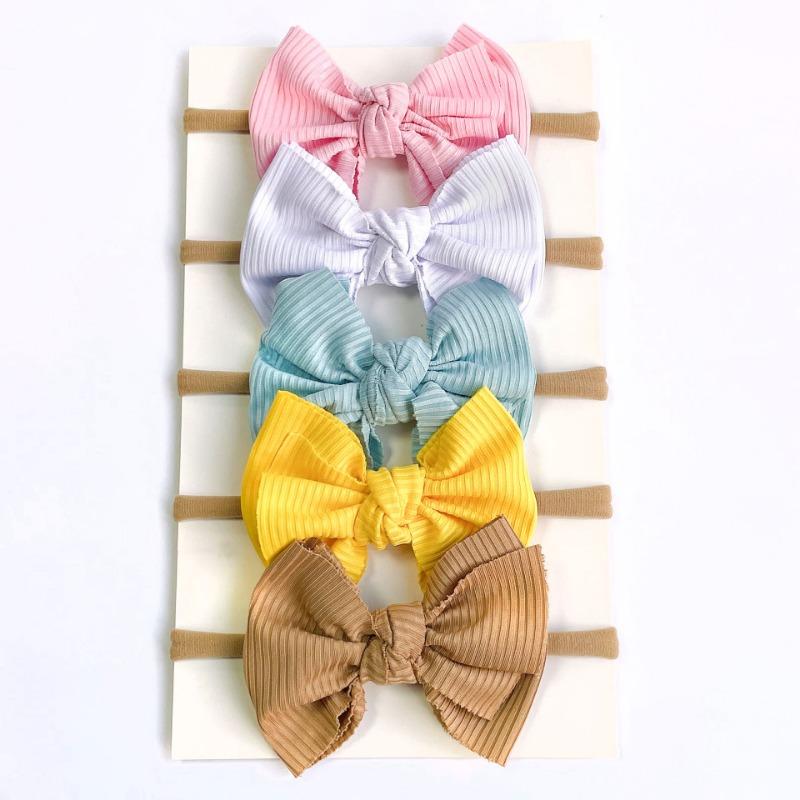 

Baby headband set, princess hair accessories, baby candy color nylon bow headscarf, children s hair rope.