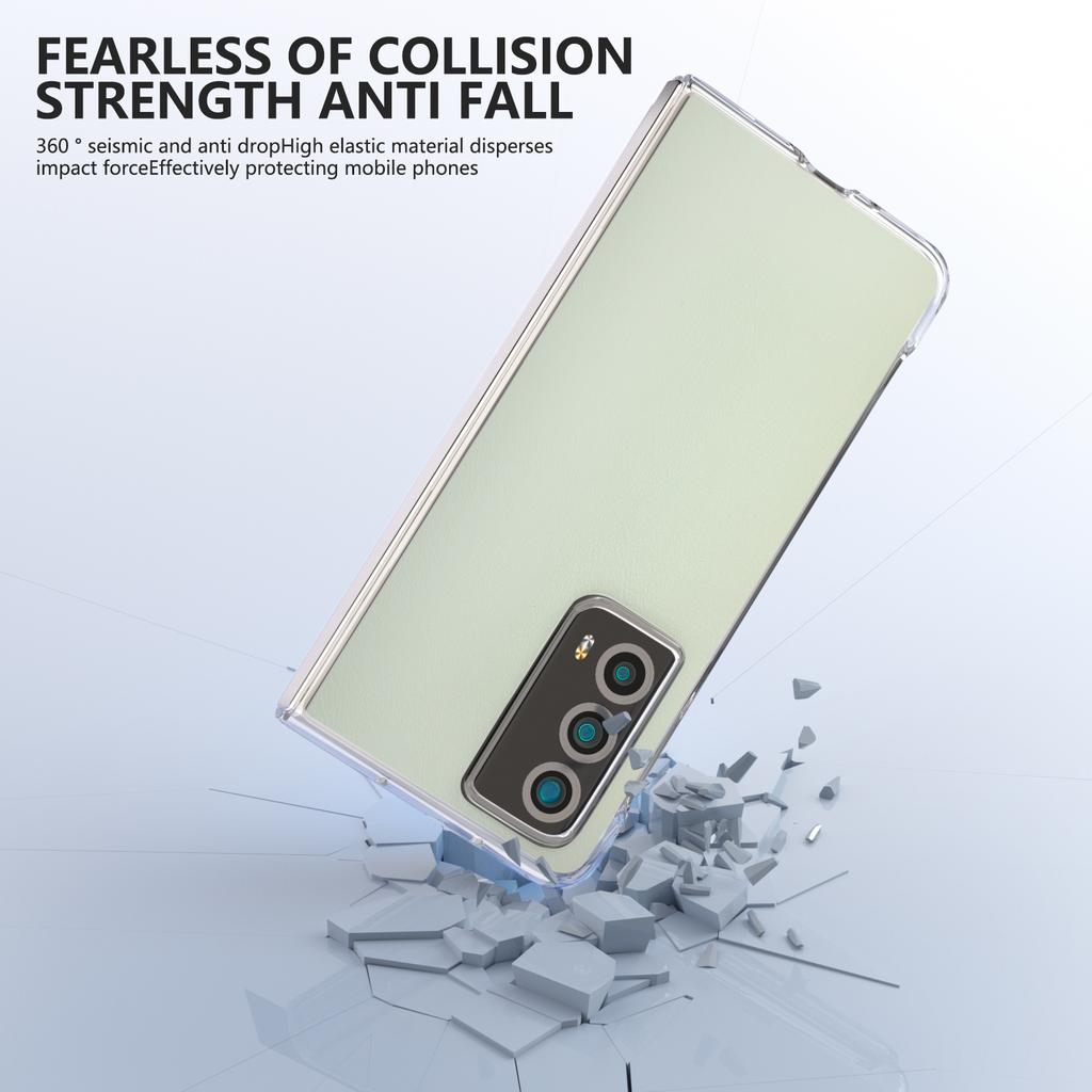 For Honor Magic Vs2 5G Case Transparent Edge Leather+PC Phone Cover