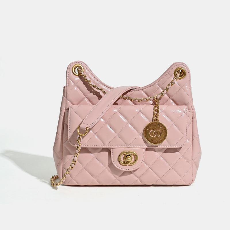 Niche leather messenger bag women's first layer cowhide rhombus chain bag shoulder women's bag