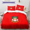 Wrexham AFC Pattern Bedding Quilt Set  Home Decoration  Gift (1 * duvet cover + 2 * pillowcase  without core)