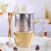 Teinfuser i rostfritt stål Högkvalitativ Kaffe Te Sil Nät Dubbelörat Nät Läckagesäkert Te Nät Te Filter Te Tillbehör
