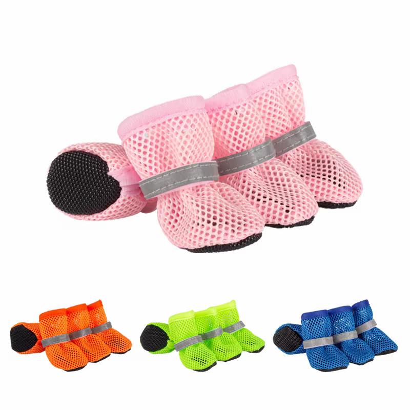 Soft Sole Anti-drop Sports Style Solid Pattern Breathable Mesh All Season Paw Protector Foot Cover for Small Dogs Dog Shoes