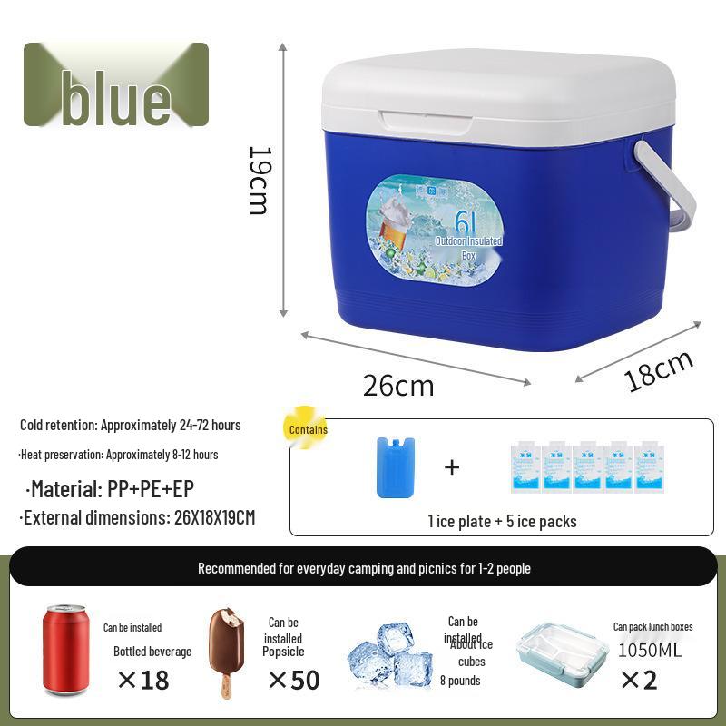 Compact Insulated Ice Box for Outdoor, Fishing, Camping, and Car Use