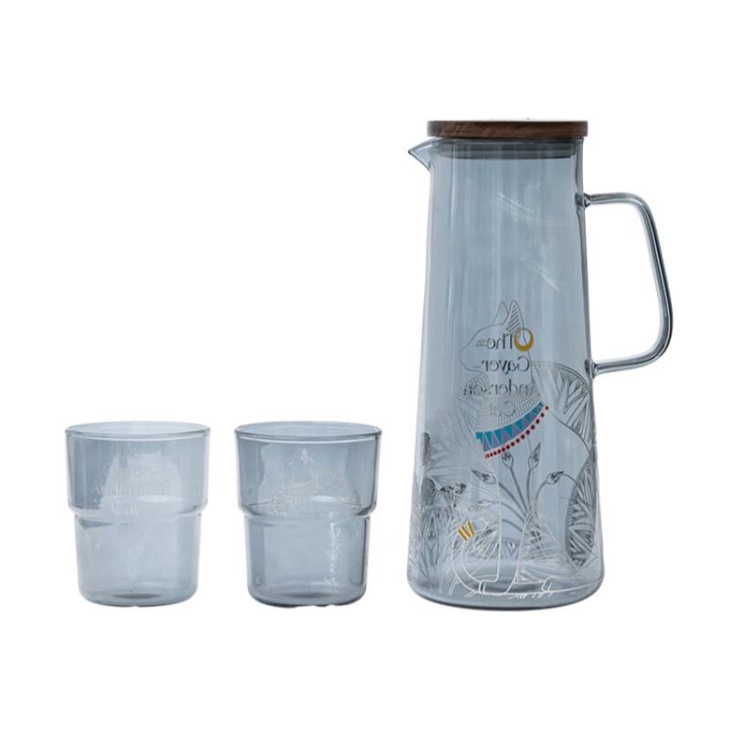 British Museum Gayer-Anderson Cat Glass Pitcher & Cups Set