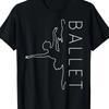 Damen Elegantes Grafisches T-Shirt im Ballett-Thema Lässiges Kurzarm-Rundhals-T-Shirt mit tanzender Figur Design Ballettänzerin T-Shirt
