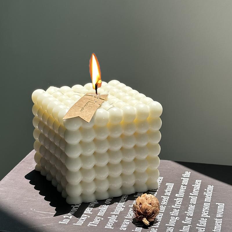 Non-stick Bubble Cube Candles Silicone Mold DIY Handmade Scented Candle Chocolate Dessert Cake Baking Molds Home Crafts Decor