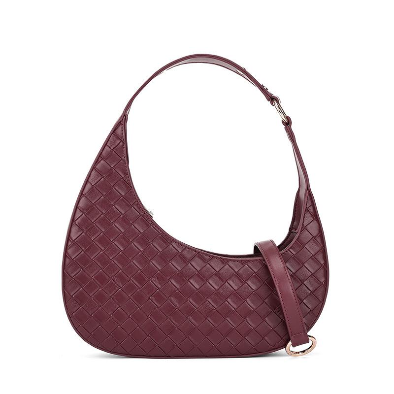 Elegant Solid Color Crescent Shoulder Bag: Chic High-End Handbag for Versatile Daily Use