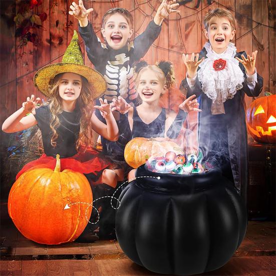 Inflatable Witch Cauldron Drink Cooler Halloween Candy Bowl Reusable Drink Holder