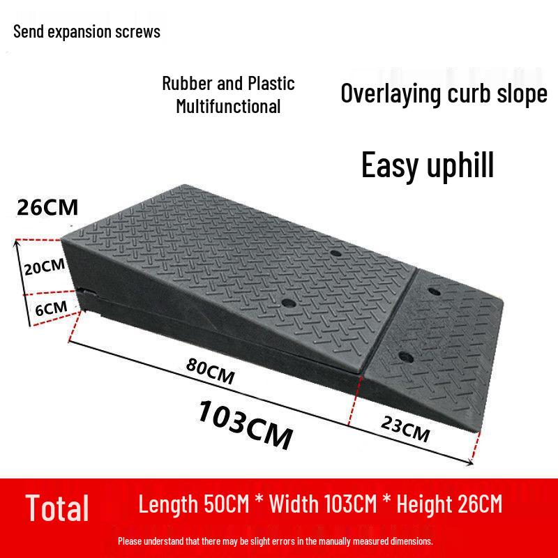 Rubber and Plastic Sloped Threshold Ramp Pad