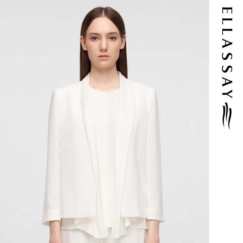 

ELLASSAY Women s Spliced Silk Scarf Design Blazer S