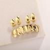 Unisex Bling Grillz for Teeth Urban HipHop Shiny Teeth Grillz Set Alloy Top Bottom Fashion Teeth Cover Charm