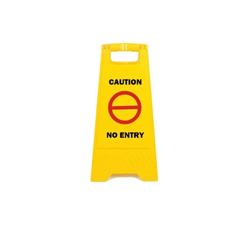 Yellow Foldable Temporary Parking Warning Sign - English Version, Portable A-Frame Plastic Indicator