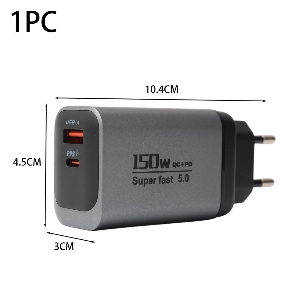 150W USB Type C Super Fast Charging Phone Charger QC3.0+PD EU Charger Charger Adapter for Iphone 17 16 15 Samsung Huawei Xiaomi