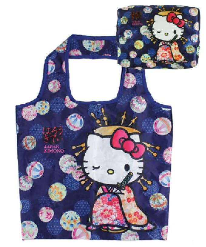 Yasuda Tsusho Hello Kitty Japanese Pattern Eco KT Eco Bag Wa x Bag, Oiran, 305, H37.5 W45.5cm