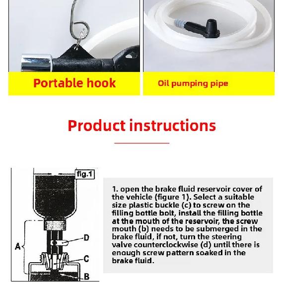 1 Set Car Brake Bleeder Hydraulic Pumping Fluid Pump Kit Oil Change Purge Tank Tubes Repair Tool Truck Motorcycle Accessories