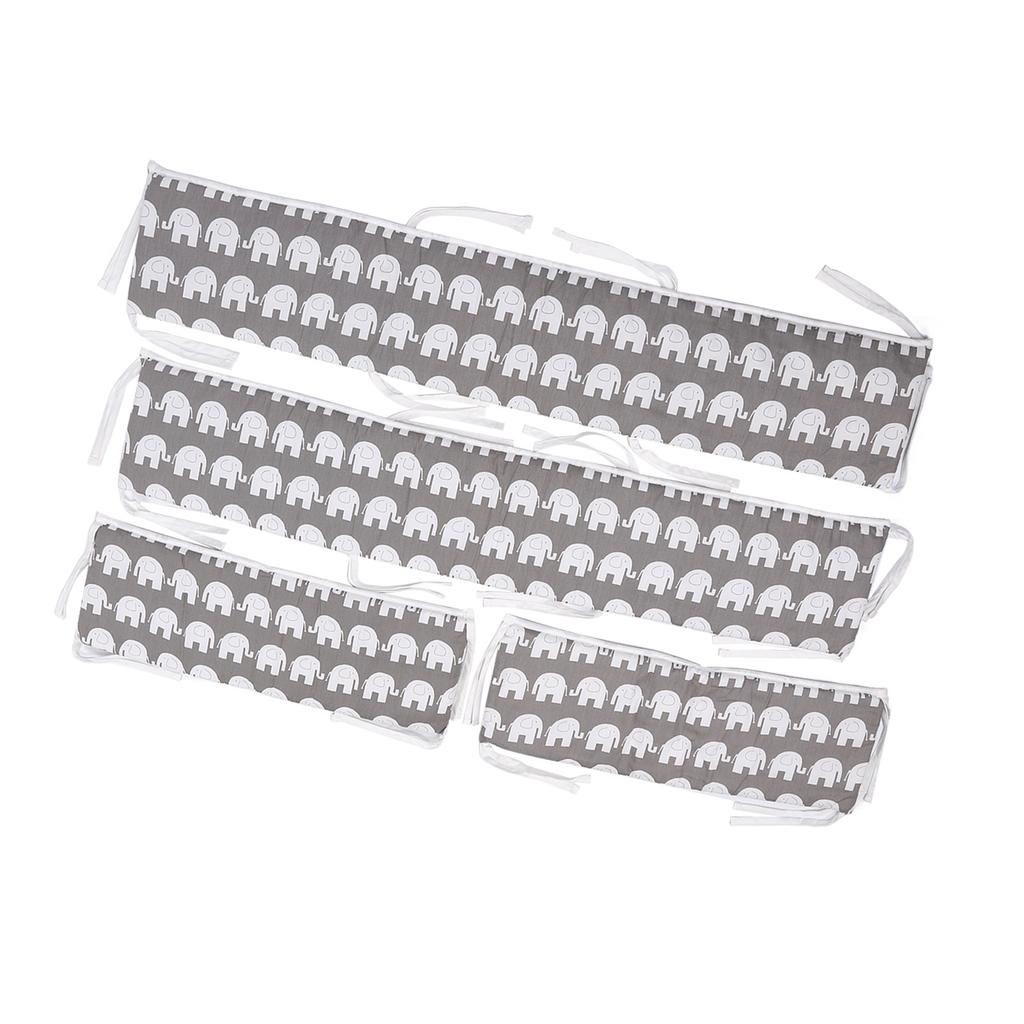 4 ks Chránič do postýlky Proti nárazu Měkký Odnímatelný Bavlna Bezpečný Prodyšný Bezpečnostní Chránič do postýlky pro Plný