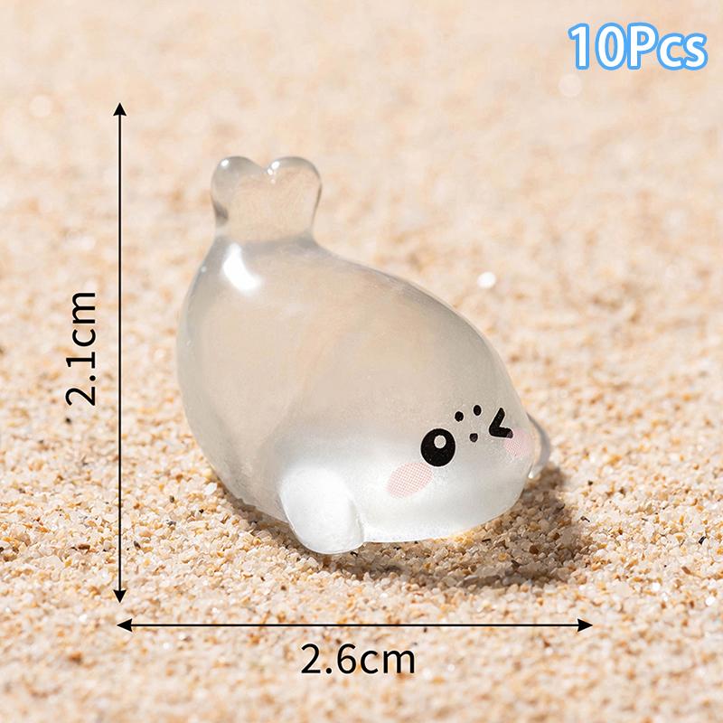 

10 шт. мультяшный светящийся маленький тюлень орнамент пейзаж смола домашний настольный украшения аквариум украшения аксессуары