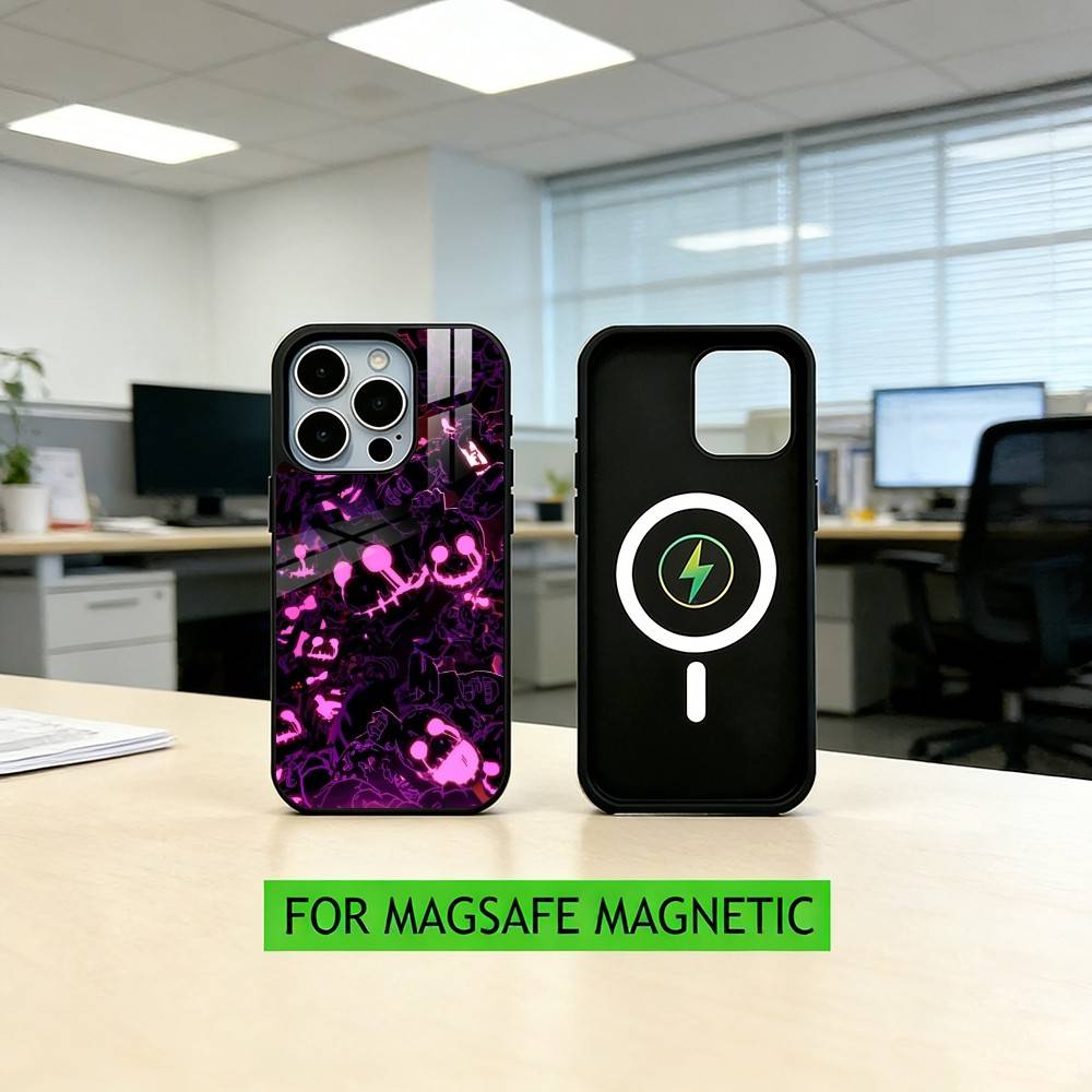 

F-Five N-Nights at Freddy s FNAF Phone Case For iPhone17,16,15,14,13,12,11 Plus,Pro Magnetic For Magsafe Wireless Charging iPhone11PROMAX