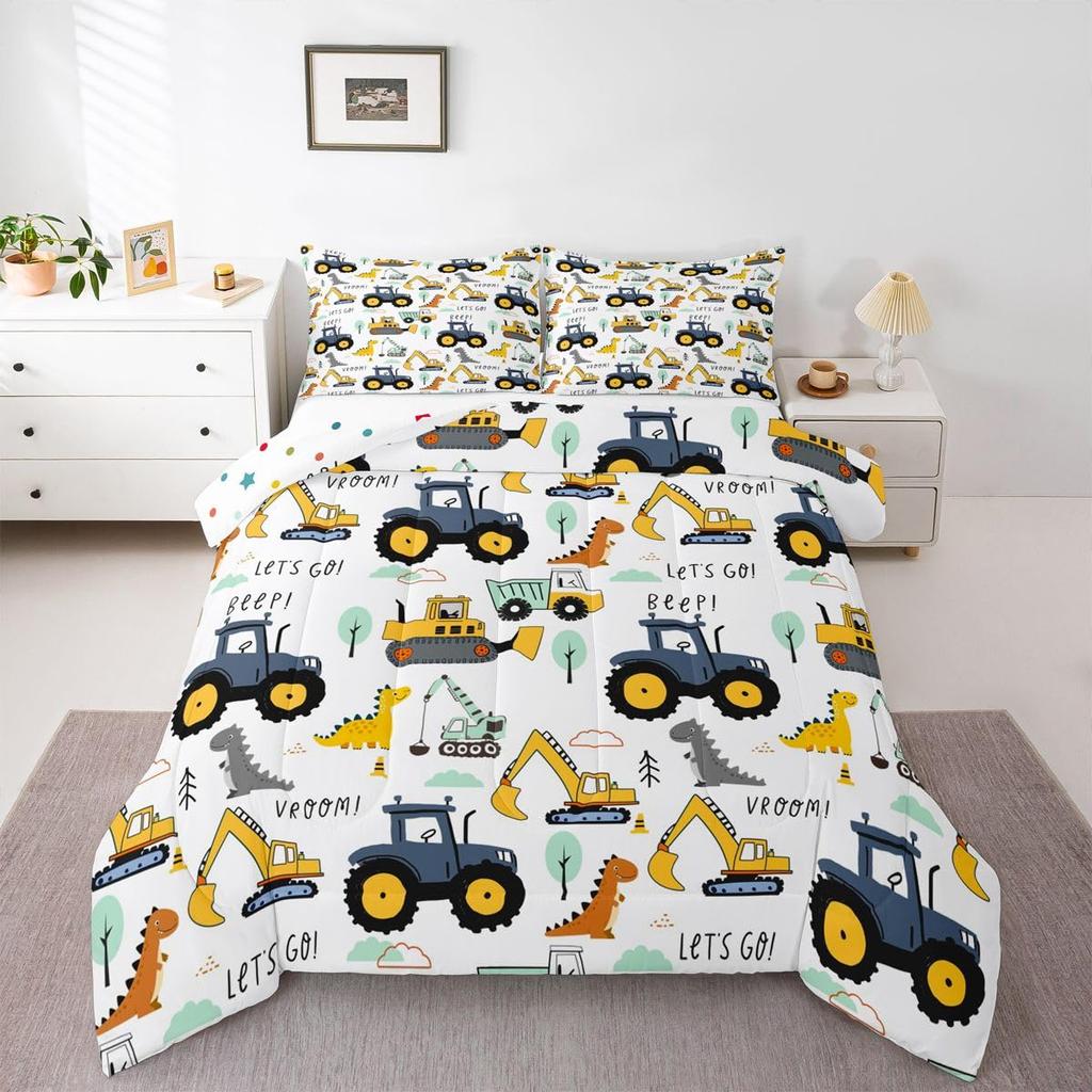 Erosebridal Horse Quilt Twin Size, Farmhouse Western Cowboy Cowgirls Duvet Insert for Kids Boys Girls Teens, Cartoon Kawaii Horse Bedding Se