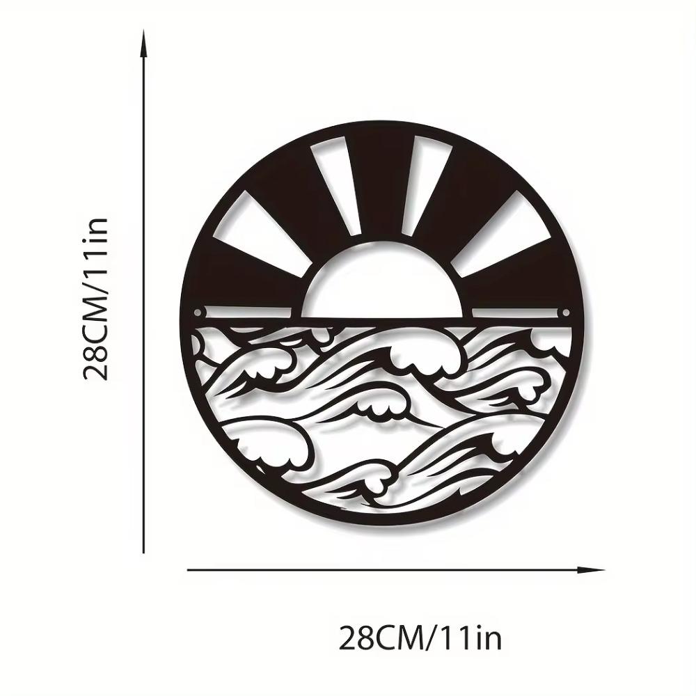 Sunrise Metal Sign Sun & Waves Wall Art Stylish Beach Room Decor Elegant Wall Art & Decoration Perfect for Coastal Themes