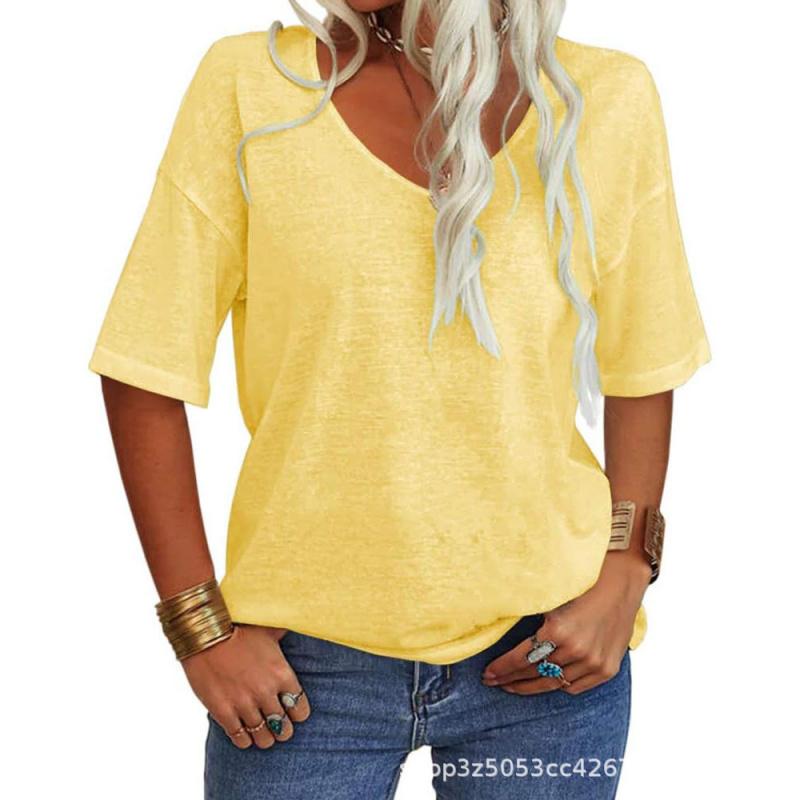 2026 Summer New Women's Short-Sleeve V-Neck T-Shirt Top