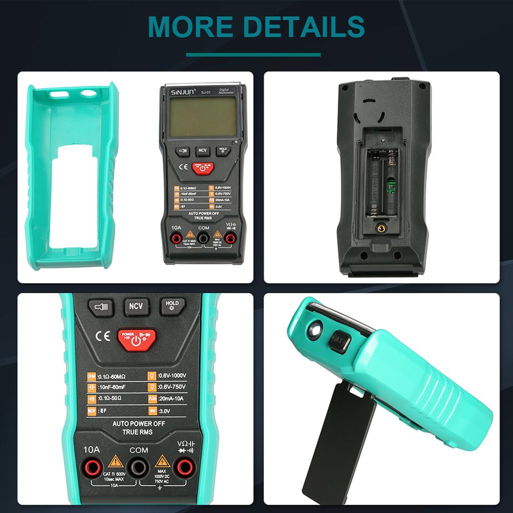 SJ 01 Digital Multimeter Intelligent Automatic Scan Tester for DC AC Voltage Current Capacitance Resistance NCV Diode