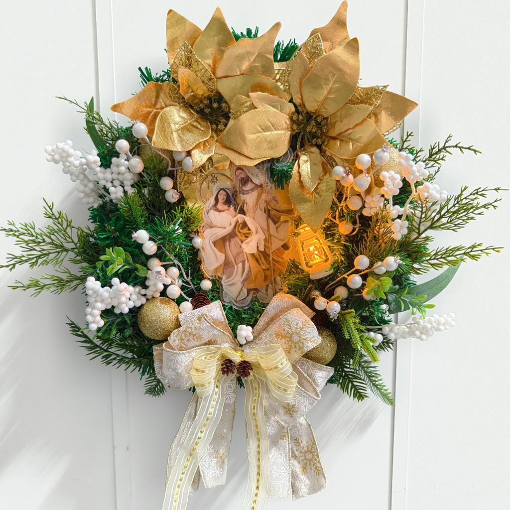 40x50cm Neuankömmling Weihnachtskranz für Heimdekoration, Weihnachtsgirlande für Haustürdekoration, künstliche Blumen, Neujahrsdekorationsgirlande